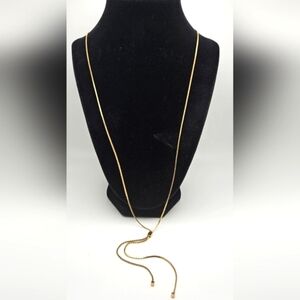 Vintage Monet gold lariat necklace